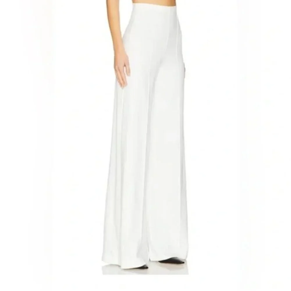NEW RIPLEY RADER White Ponte Knit Wide Leg Pants Size 4 US Large - Picture 2 of 12